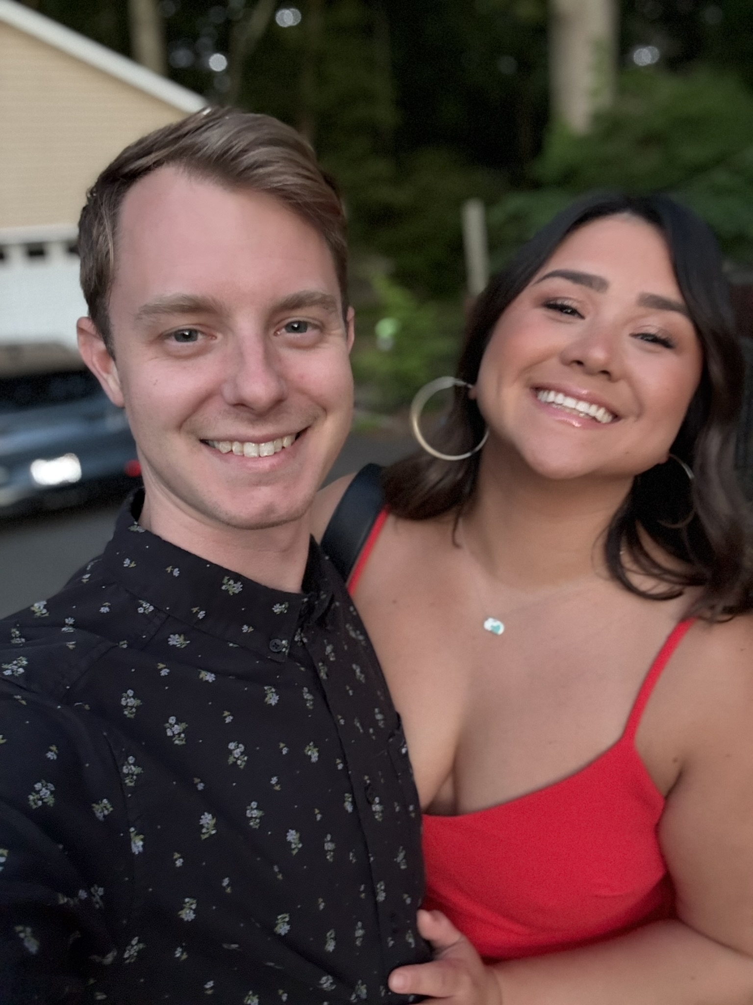 Aaron and Hannah dressed up for a night out