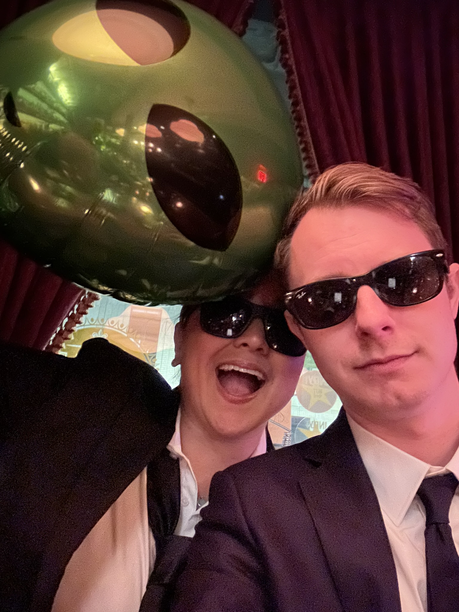 Aaron and Hannah all dressed up at a formal event